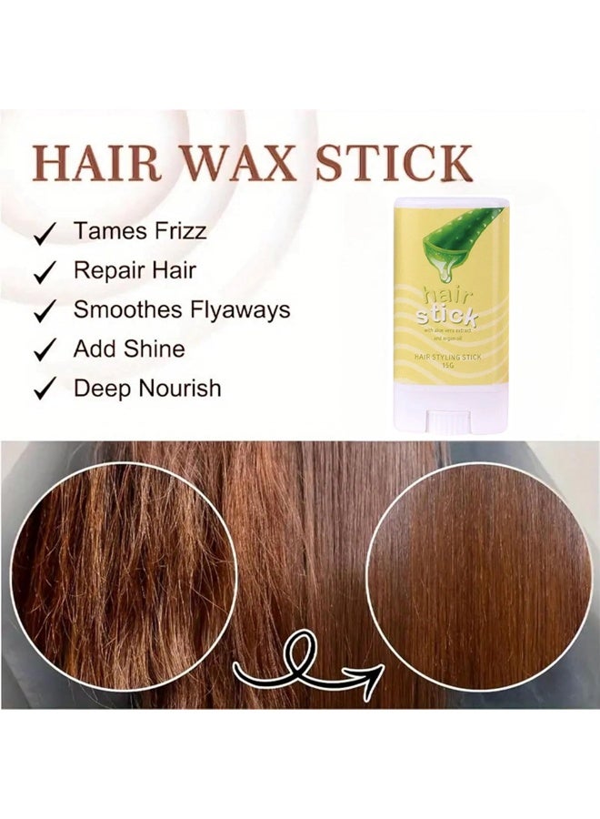 IKZEE Hair Styling Stick-Hair Wax Stick, Hair Mascara for Flyaway Tamer, Fly Away Hair Tamer Stick for Enhance Gloss of Hair, Anti Frizz Broken Hair Baby Hair Flash Moment Flyaway Stick, Non-Greasy #Aloe - Image 5
